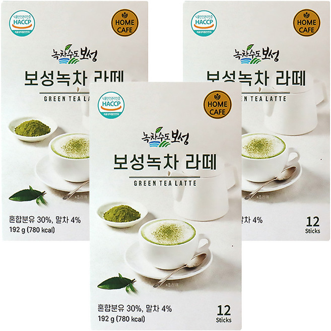 녹차수도보성 보성녹차라떼 분말, 16g, 12개입, 3개