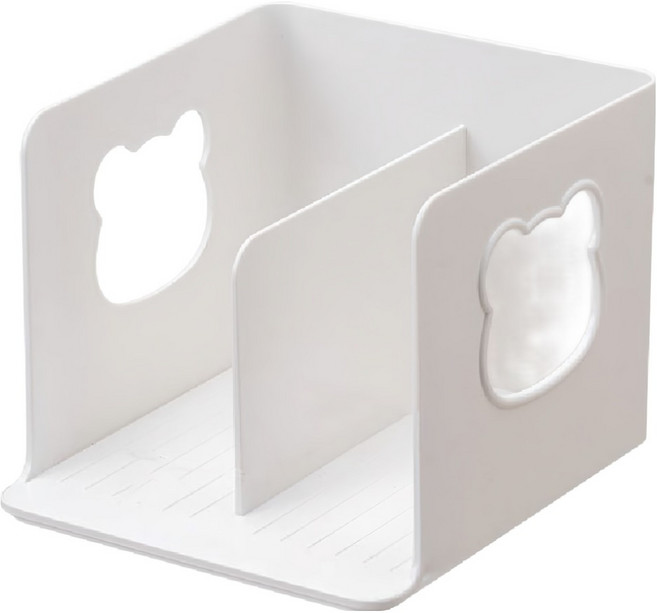 FAmILyLIFE 生活 可愛小熊雙槽兒童書架, 白色, 1層