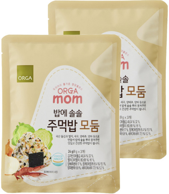 올가맘 밥에 솔솔 주먹밥 모둠 8g x 3p, 24g, 2개