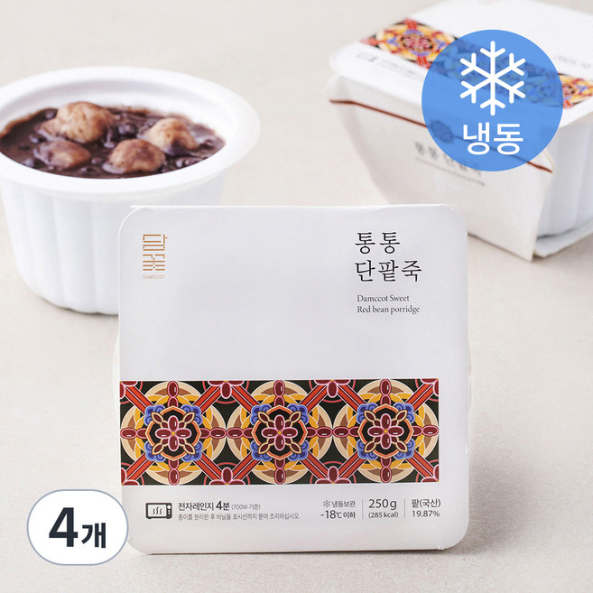 통통 단팥죽 (냉동), 250g, 4개