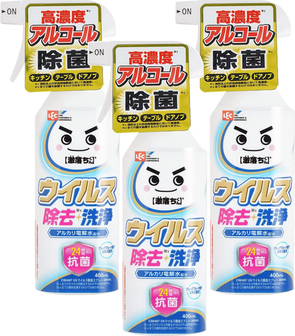 LEC 激落新型抗菌洗淨電解水, 3個, 400ml