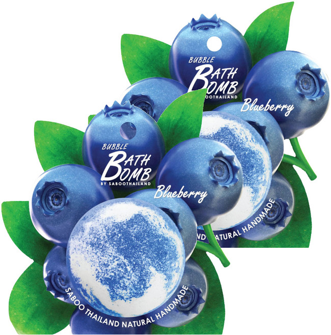 Saboo 台灣公司貨 泡泡沐浴球 BLUEBERRY 藍莓, 150g, 2顆