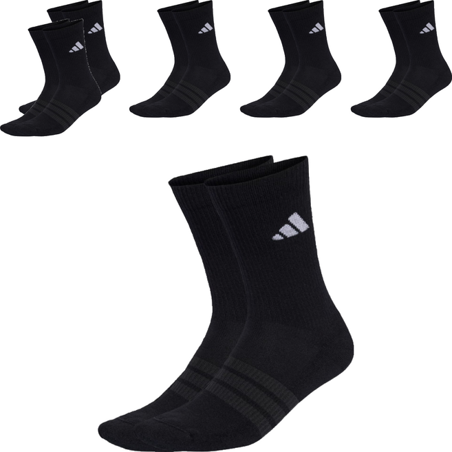 adidas 愛迪達 C ESS CRW 襪子6雙組 KE5499, 黑色, 1套