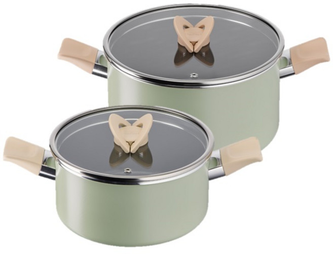 테팔 인덕션 블라썸 냄비 세트 2개, 민트, 양수냄비 24cm + 양수냄비 20cm, 1세트