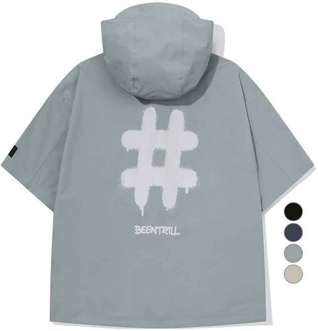 빈트릴 남녀공용 스프레이 로고 우븐 아노락 점퍼 BA252WT001