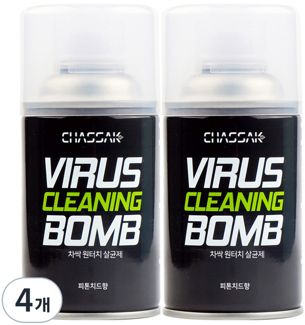 차싹 차량용 실내 원터치 살균 탈취제 피톤치드향, 4개