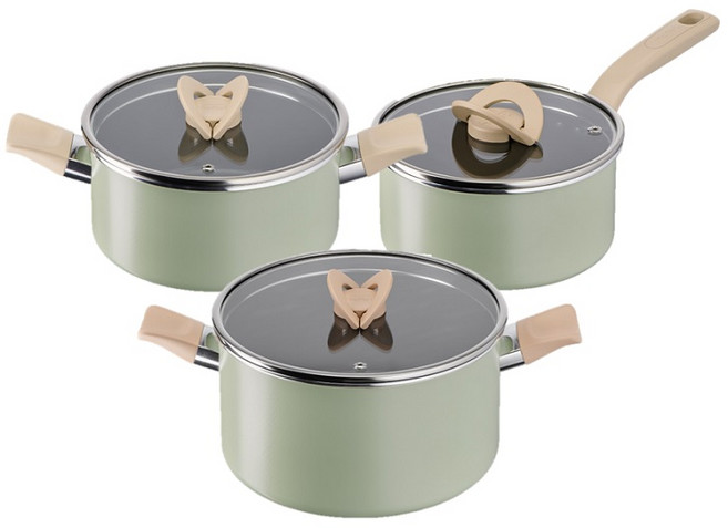 테팔 인덕션 블라썸 냄비 세트 3개, 민트, 양수냄비 20cm + 편수냄비 18cm + 양수냄비 24cm, 1세트