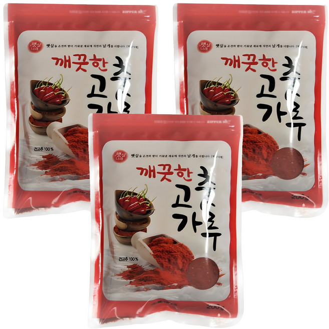 햇살나래 깨끗한 고춧가루, 200g, 3개