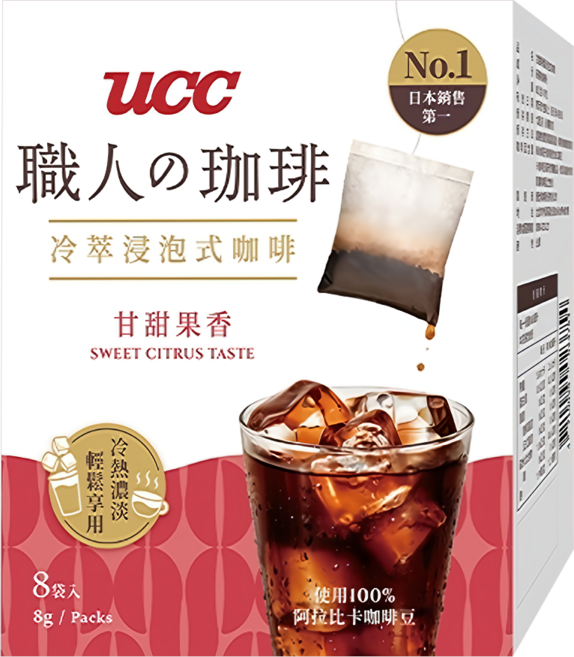 ucc 浸泡式咖啡 甘甜果香, 8g, 8包, 1盒