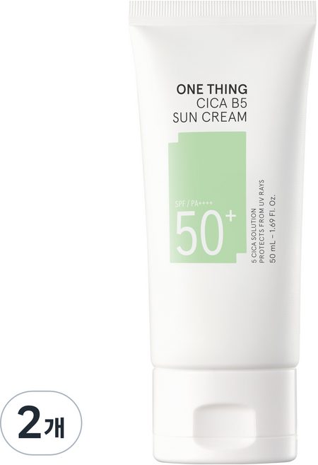 ONE THING 積雪草B5防曬霜 SPF50+ PA++++, 50ml, 2個