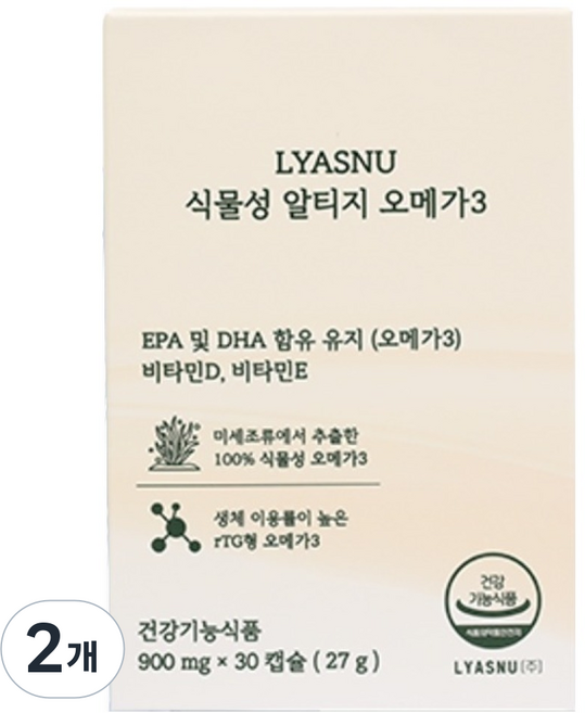 리아에스엔유 식물성 알티지 오메가3, 2개, 30정