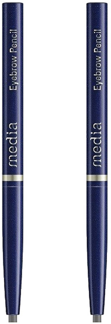 media 媚點 台灣公司貨 自轉式眉筆 橢圓 0.23g, 棕色, 2支