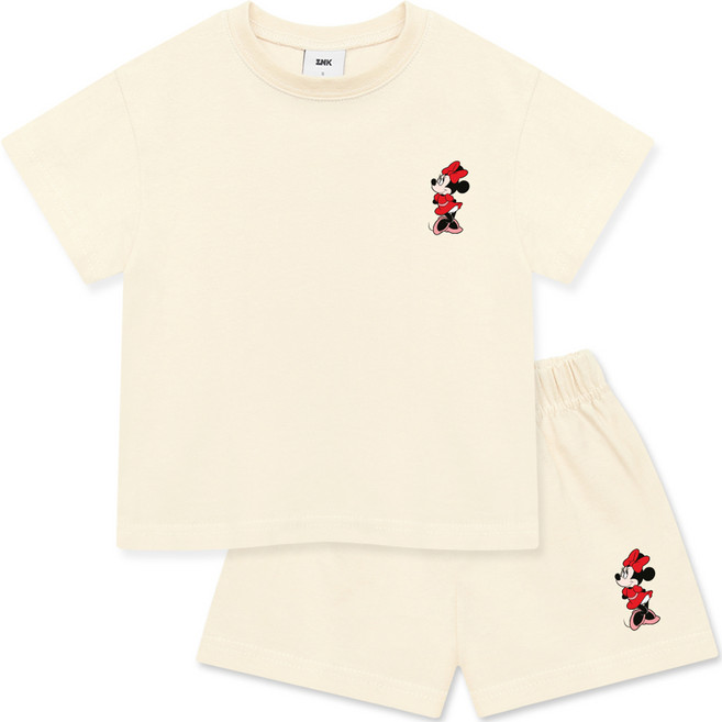 리틀래빗 아동용 통기성 디즈니 반팔 꼬미 미니 상하 바지 세트
