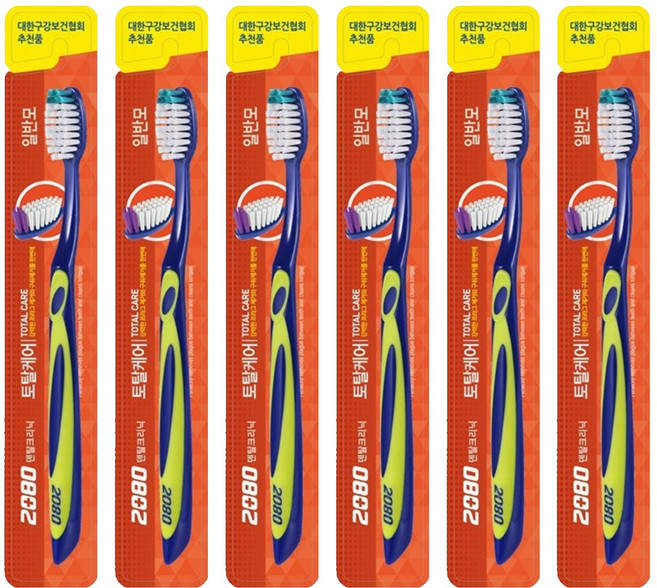 2080 토탈케어 칫솔 일반모, 6개, 1개입