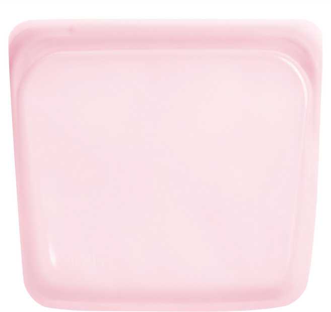 stasher 方形矽膠密封袋 粉紅色, 19.05 x 17.78 x 2.54cm, 1個, 1入