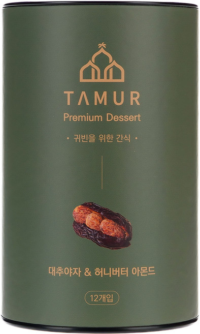 tamur Dates 蜂蜜奶油杏仁 單一口味 12入, 1個