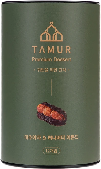 타무르 데이츠 허니버터아몬드 단일맛 12개입, 1개, 184g - 쿠팡