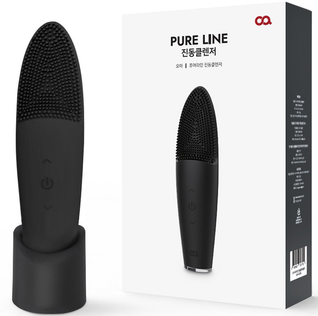 오아 퓨어라인 실리콘 진동 클렌저, 블랙, OSK-002BK