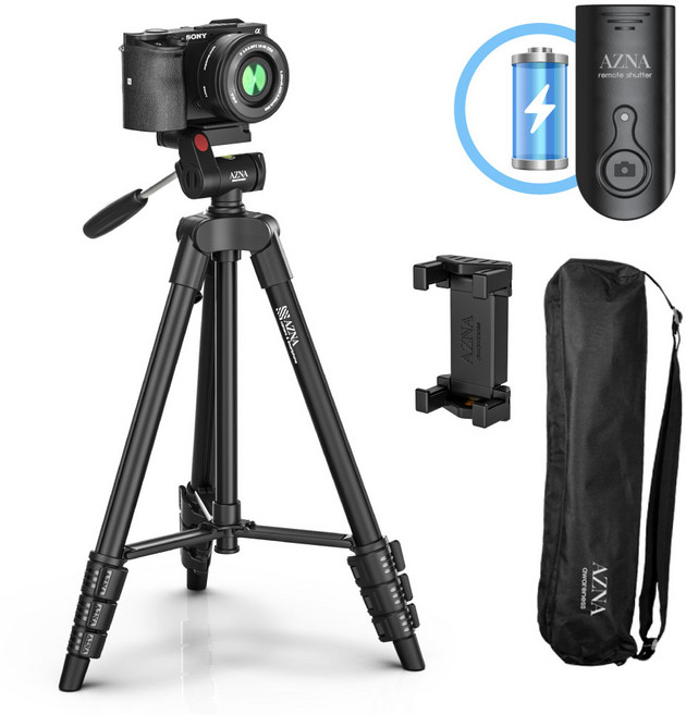 아즈나 카메라 스마트폰 삼각대 리모컨 세트, SR-1, 블랙, 1개