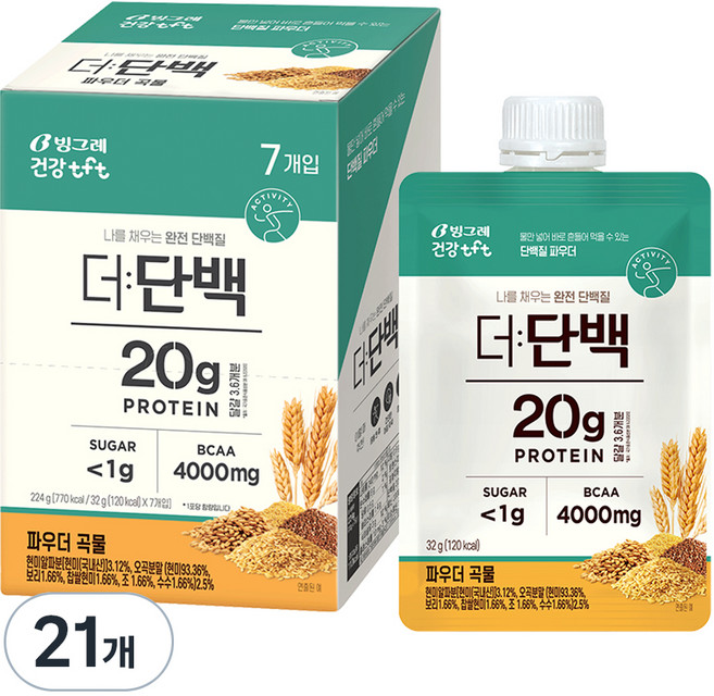 더단백 파우더 곡물 프로틴, 32g, 21개