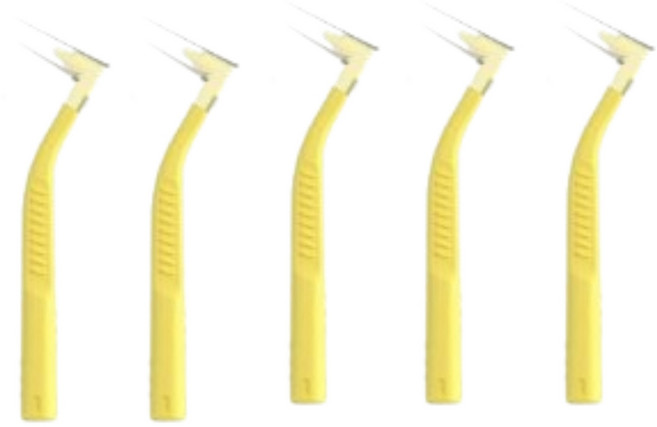 르메이스 L형 치아브러쉬 치간칫솔 옐로우, 5개입, 1개