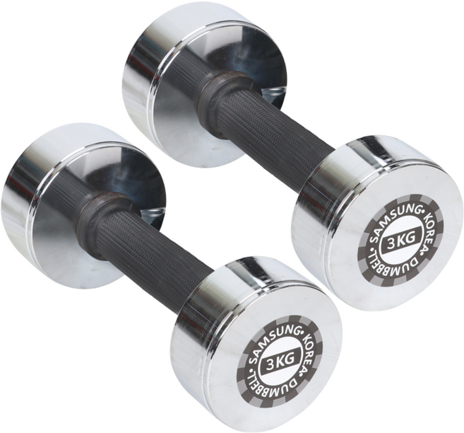 아리프 크롬 도금 덤벨, 3kg, 2개