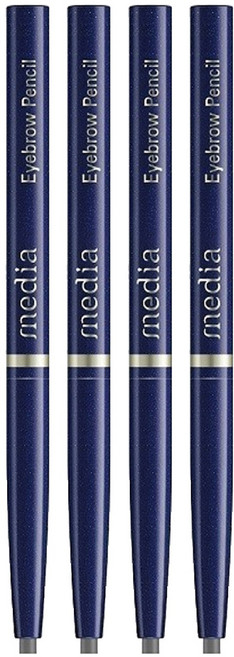media 媚點 台灣公司貨 自轉式眉筆 橢圓 0.23g, 棕色, 4支