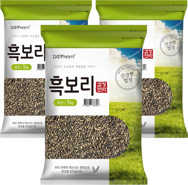 대구농산 흑보리쌀, 1kg, 3개