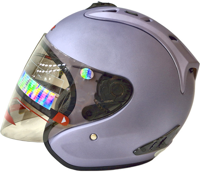 普通型露臉式機車防護頭盔 含一層護目鏡 R3-A6, 消光紫色