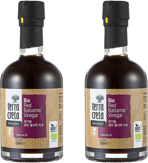 테라크레타 유기농 레드 발사믹 비니거 식초, 250ml, 2개