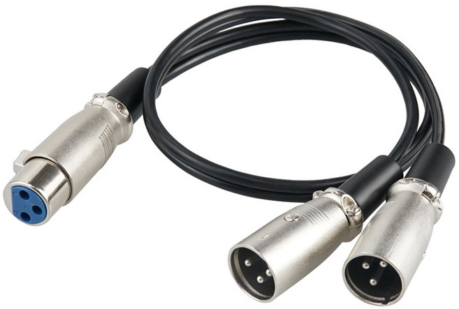 컴스 XLR 캐논 2분배 Y형 3P Mic F Mx2 연장 케이블 NT322, 1개, 50cm