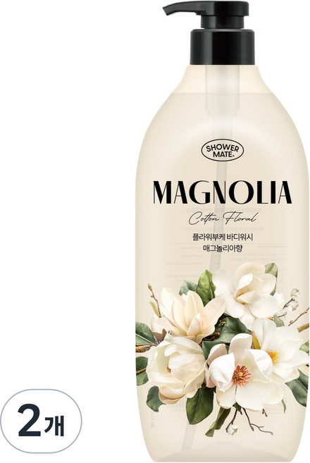 샤워메이트 플라워부케 바디워시 매그놀리아향, 900ml, 2개
