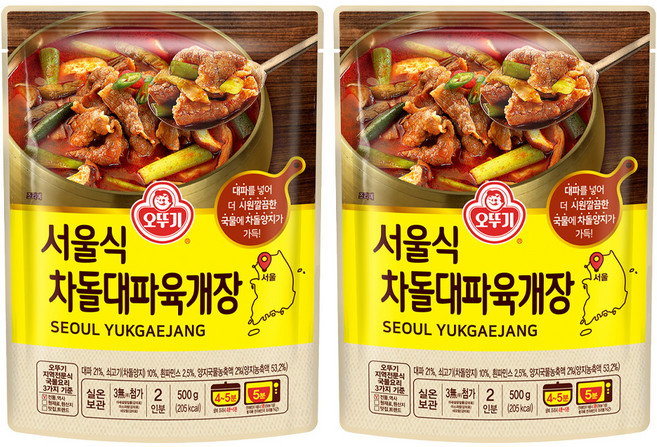 오뚜기 서울식 차돌대파육개장, 500g, 2개