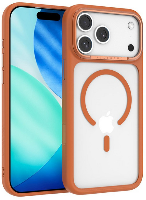 JTLEGEND Edge Solid 智慧型手機 保護殼 iPhone 17 pro max 防摔 抗汙 磁吸 按鍵版 宇宙橙 N52磁鐵強勁吸附 TPU + 複合板 + Magnet + 玻璃按鍵 PC外框 + 金屬鏡頭框 無保固