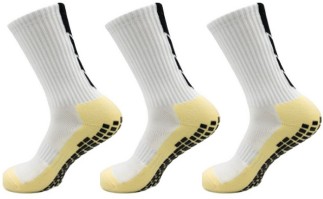 그랑트리 논슬립 스포츠 축구양말 3켤레 세트, 1세트, 화이트