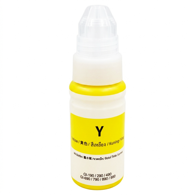 連供印表機補充墨水 相容Canon印表機抗UV等級 70ml, 黃色, 1瓶