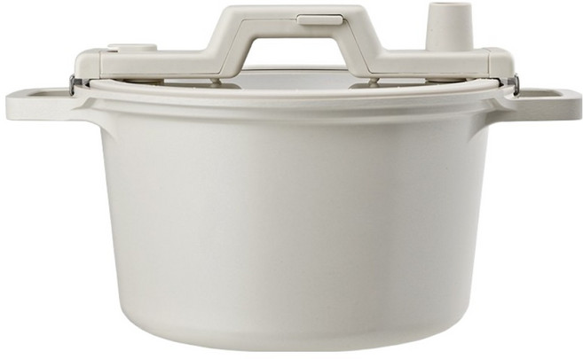 NEOFLAM 台灣原廠公司貨 SMART COOK系列 FIKA 低壓悶煮鍋, 24cm, 米白色, 1個