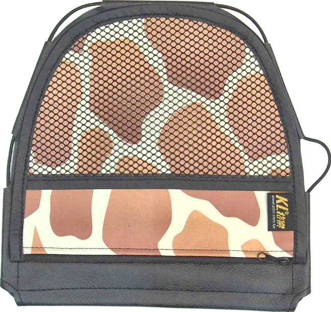 KL 格樂 機車置物袋 掛勾款 長頸鹿 PU皮革, 長頸鹿 卡其色 + 黑色