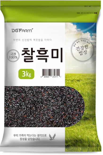 건강한밥상 국산 찰흑미, 3kg, 1개