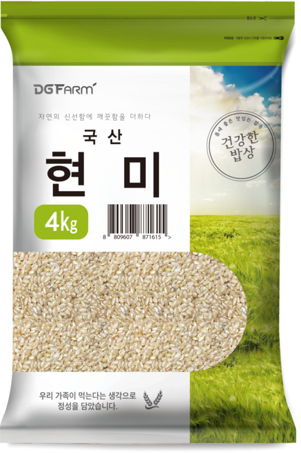 대구농산 건강한밥상 국산 현미, 4kg, 1개
