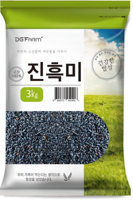 대구농산 건강한 밥상 진흑미쌀, 3kg, 1개