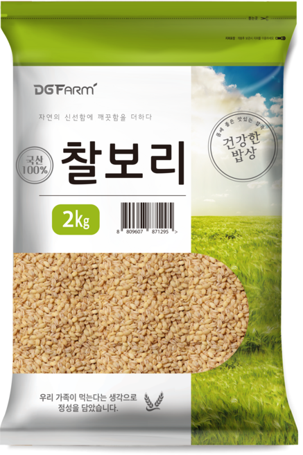 건강한밥상 국산 찰보리쌀, 2kg, 1개