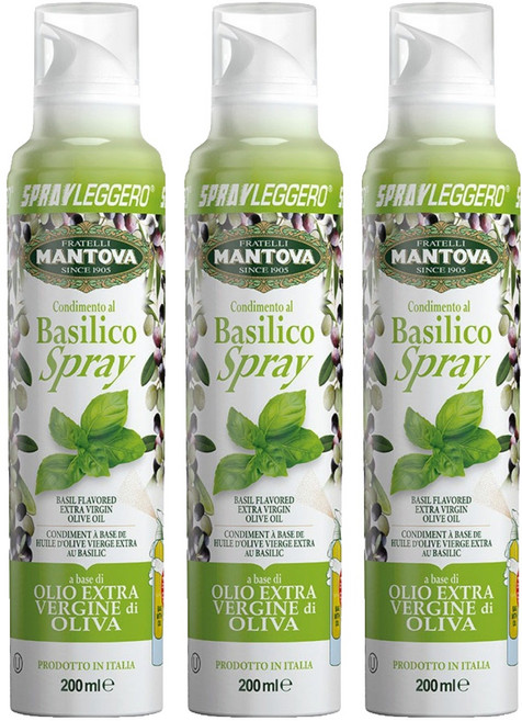 만토바 엑스트라버진 올리브오일 스프레이 바질, 200ml, 3개