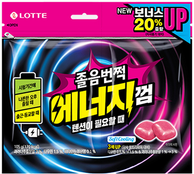 롯데웰푸드 졸음번쩍 에너지껌, 1개, 105g