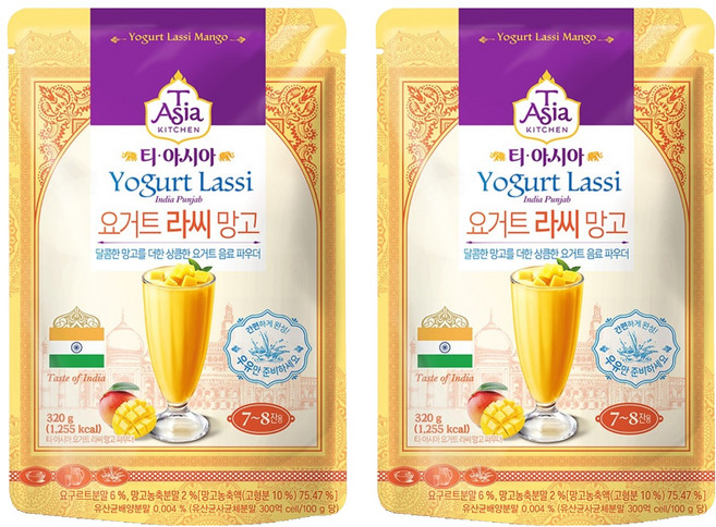 티아시아키친 요거트 라씨 망고 파우더, 320g, 1개입, 2개