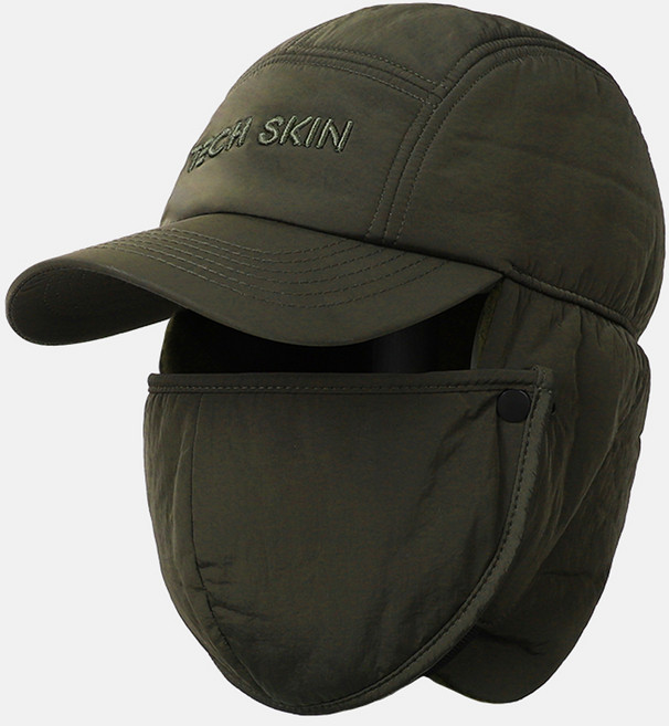 테크스킨 패딩 귀달이 골프모자, 카키, 1개