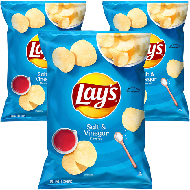 레이즈 솔트 앤 비네거 감자칩, 184.2g, 3개