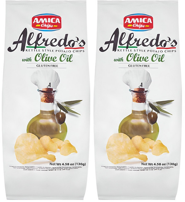 아미카칩스 알프레도 올리브오일 감자칩, 130g, 2개