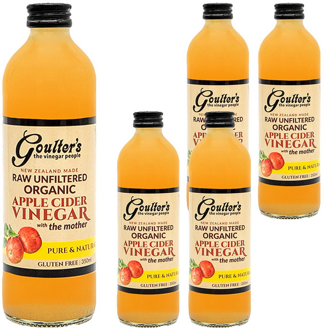 goulter's Vinegar 紐西蘭有機蘋果醋 未過濾, 350ml, 5瓶