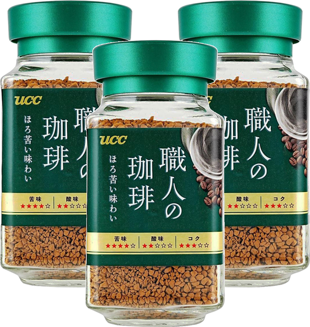 ucc 職人的珈琲 職人苦味即溶咖啡, 90g, 1入, 3瓶